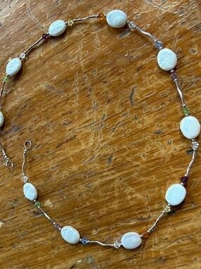 White Mother-of-Pearl Beaded Necklace